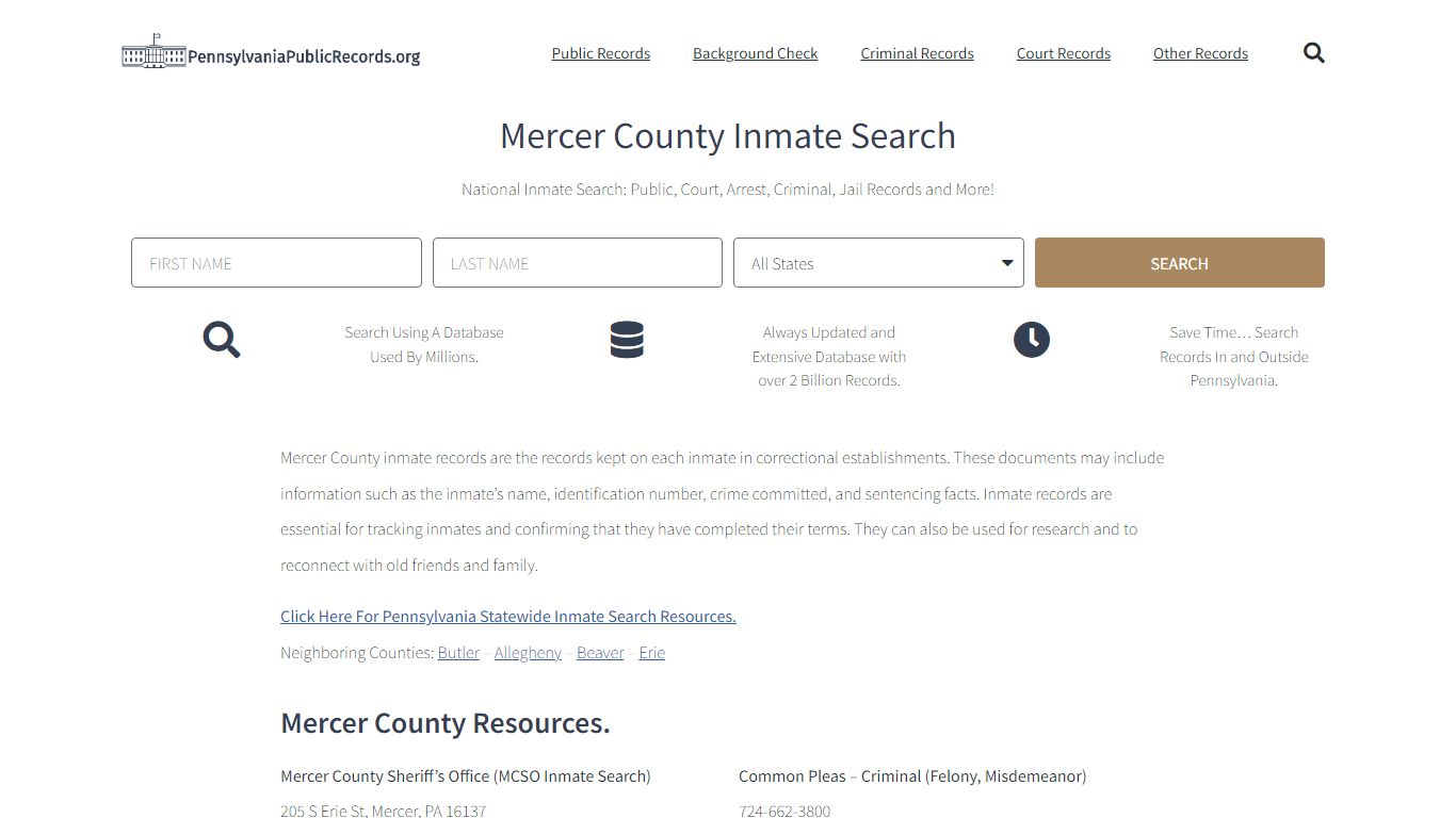 Mercer County Inmate Search - MCSO Current & Past Jail Records